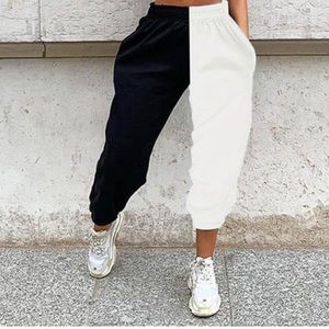 black/white joggers